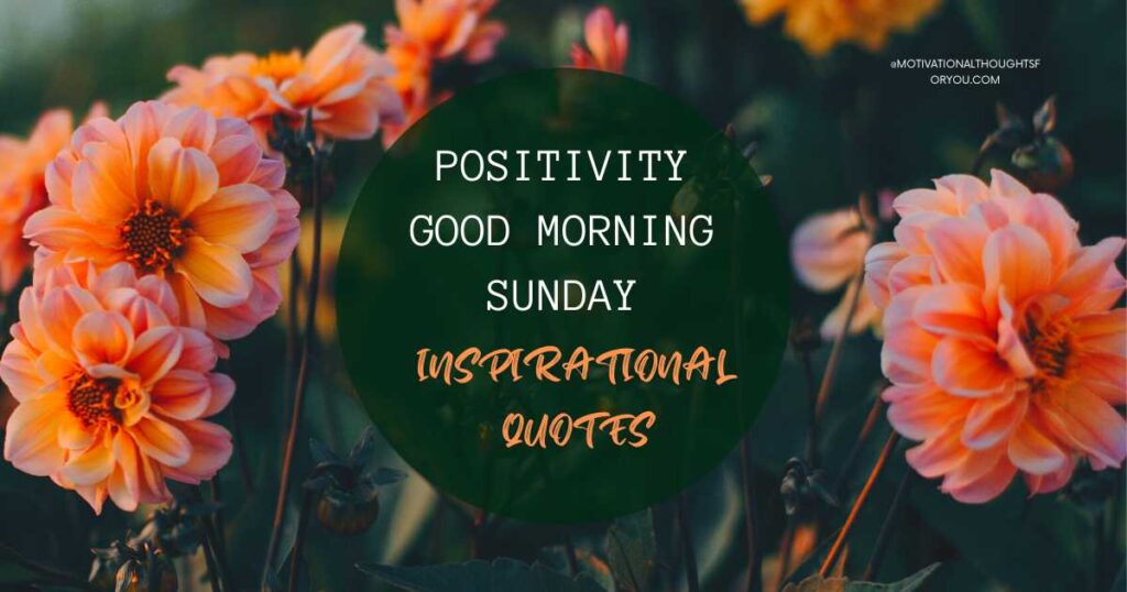 50 BEST Positivity Good Morning Sunday Inspirational Quotes